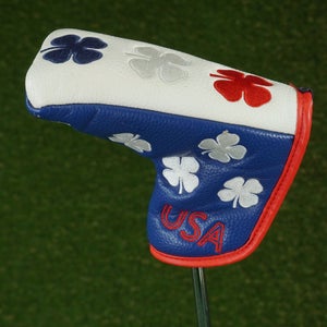 LIVE LUCKY BLACK CLOVER LIMITED EDITION ALL OVER USA BLADE PUTTER HEADCOVER