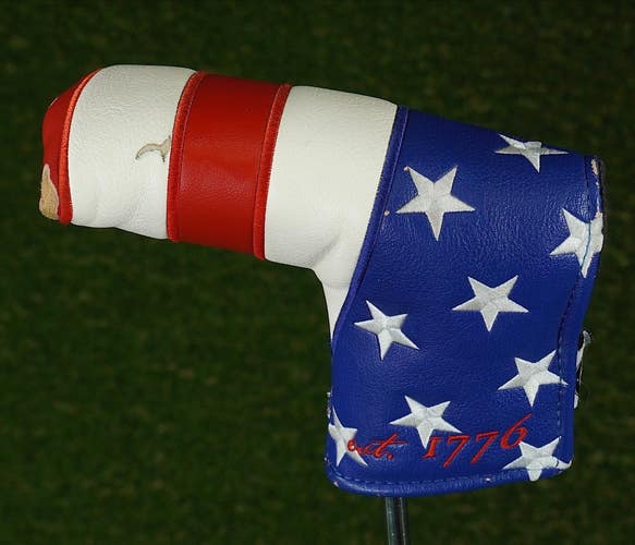 PINS & ACES USA TRIBUTE BLADE PUTTER HEADCOVER STARS & STRIPES RED / WHITE /BLUE