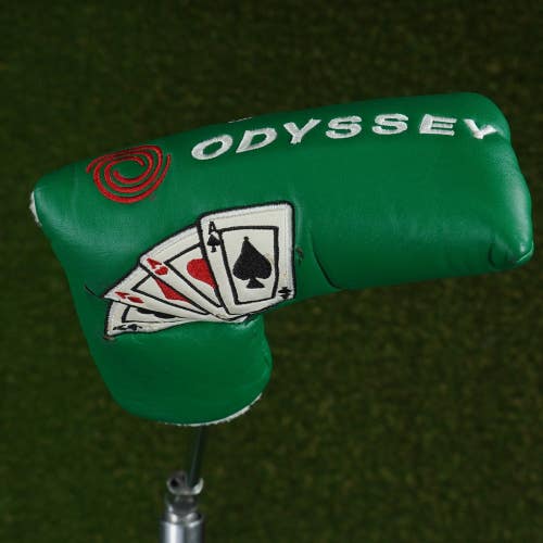 ODYSSEY BLADE PUTTER HEADCOVER MAGNETIC 4 ACES GREEN ~ READ!!