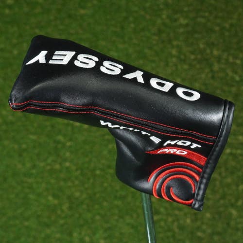 ODYSSEY WHITE HOT PRO BLADE PUTTER HEADCOVER BLACK / WHITE / RED ~ LOOK!!