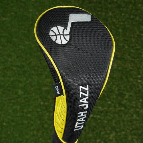 UTAH JAZZ DRIVER HEADCOVER NBA BASKETBALL BLACK / YELLOW ~ LOOK!!