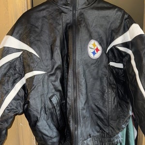 NFL Football Pro Player Pittsburgh Steelers Leather Jacket Coat Vintage Used