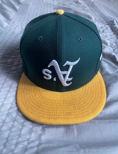 Oakland Athletics New Era Fitted Hat Upside Down Exclusive Rare HTF
