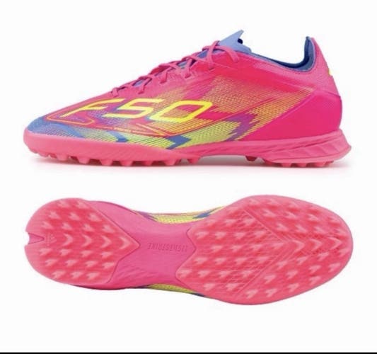 Adidas F50 Pro Turf Lucid Pink Lucid Lemon Blue Fusion Indoor shoe men’s size 7