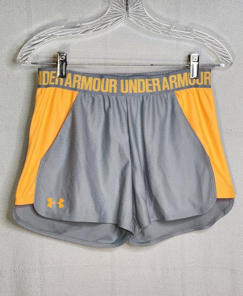 Under Armour HeatGear  Loose Fit Poly Two Pocket Training Shorts New Grey Peach