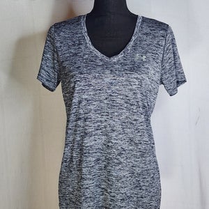 Under Armour HeatGear Tech Black Silver Heather Loose Fit Shirt (New)