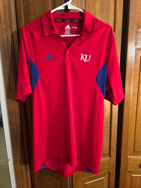 Red Medium KU Jayhawks Men's Adidas Shirt (Used)
