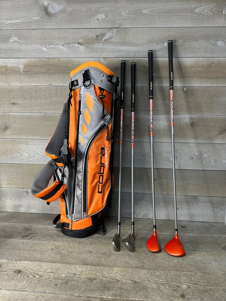 Cobra Junior Go Time Youth 57-63" Golf Set Right Handed 7 9 Hybrid Driver Bag