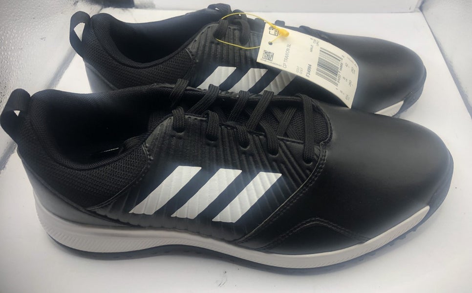 NEW! Adidas CP Traxion SL Spikeless F34994 Golf Shoes Black White 8.5W Wide EU42