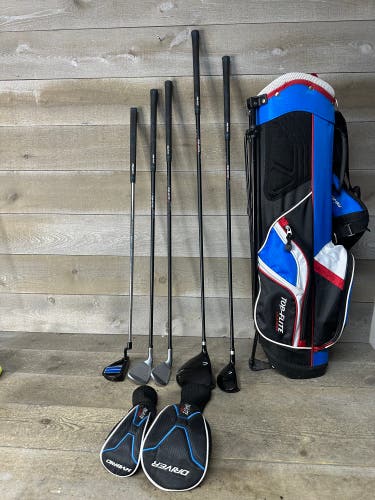 Top Flite Junior Golf 5 Club Set Stand Bag JR Youth Kids RH 57-63" 9 SW Hybrid