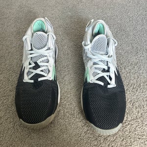 Men's Size M 12.5 (W 13.5) Adidas Dame 8 Shoes (Used) Black/White/Mint