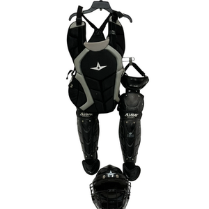 Used All-Star PLAYER SERIES NOCSAE 12-16 Catchers Helmet w/Mask Black One Size 11692-S000144216