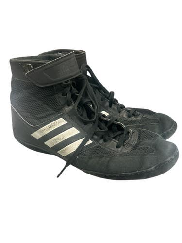 Used Adidas BA8007 BLK/SIL SHOES Wrestling Shoes Black Senior 9 11862-S000091696