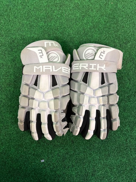 Gray Maverik MX Lacrosse Gloves 12" (Used) | Medium