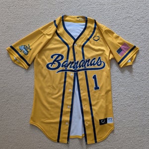 Yellow Savannah Bananas Small Men's EvoShield Jersey (New)