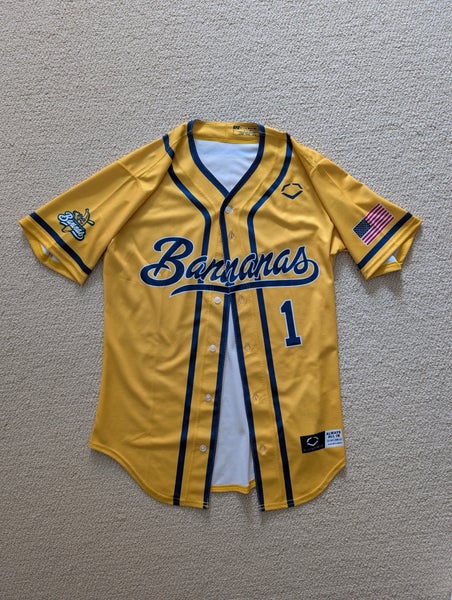 Yellow Savannah Bananas Small Men's EvoShield Jersey (New)