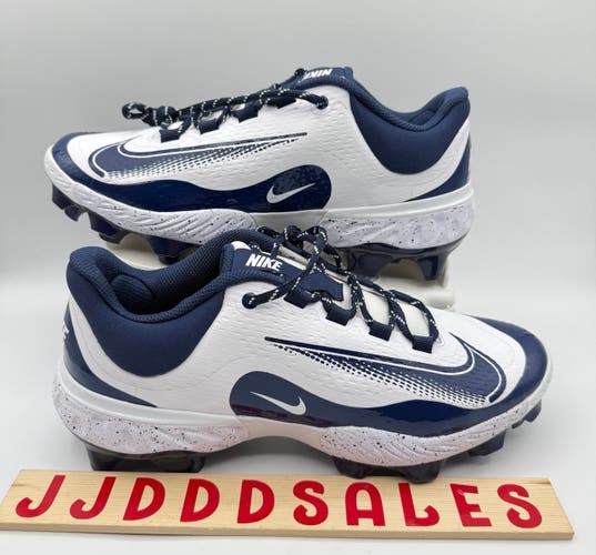 Nike Alpha Huarache Elite 4 MCS Baseball Cleats White Midnight Navy FD6255-107 Men’s 10.5