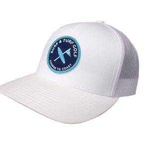 NEW Surf & Turf Golf Course To Coast #7 White Adjustable Snapback Golf Hat/Cap