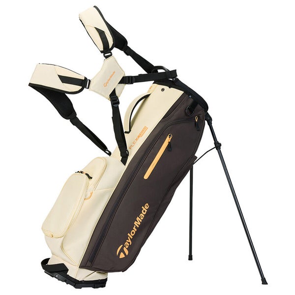 NEW 2025 TaylorMade Flextech Cream-Brown 4 Way Stand/Carry Golf Bag