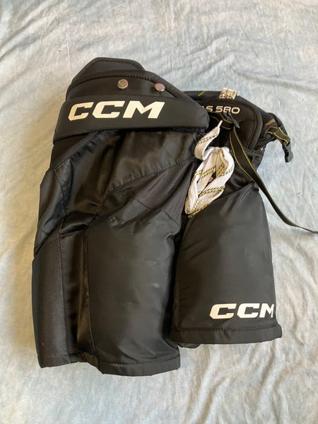 Black Junior Medium CCM Tacks AS 580 Hockey Pants (Used)