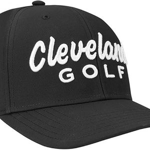 NEW Cleveland Golf Structured Black Adjustable Golf Hat/Cap