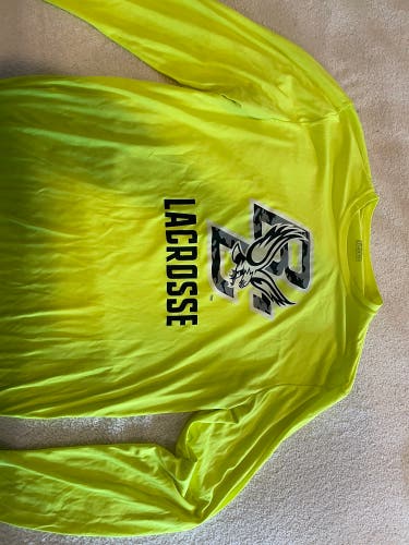 Neon Large Boston College Lacrosse Uni-Sex Long Sleeve Shirt