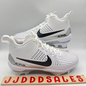 Nike Alpha Menace Strong Football Cleats White Silver II5139-100 Mens Sz 10 New 

New Without Box