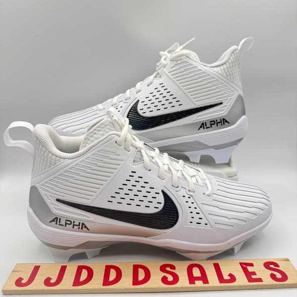 Nike Alpha Menace Strong White Silver II5139-100 Football Cleats Men Size 11 Nike Alpha Menace Strong Football Cleats White Silver II5139  main image 2