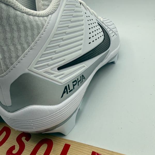 Nike Alpha Menace Strong Football Cleats White Silver II5139  display picture 1