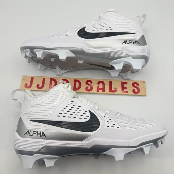 Nike Alpha Menace Strong Football Cleats White Silver II5139  display picture 2