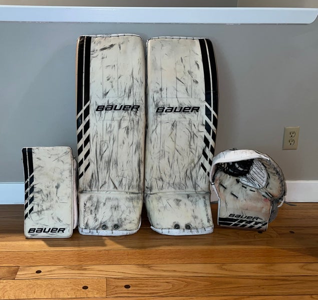 Senior 35" Bauer Hyperlite Goalie Full Set | Pro Stock | Game-Ready White(READ DESCRIPTION)