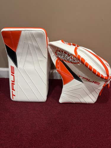 True Catalyst PX5 Pro Stock Glove & Blocker Set – New | Senior White (READ DESCRIPTION)