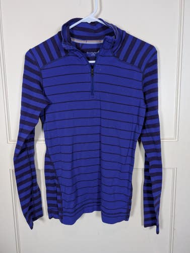 Smartwool Women's Size: M Blue 1/4 Zip All Seasons Base Layer Merino Long Sleeve