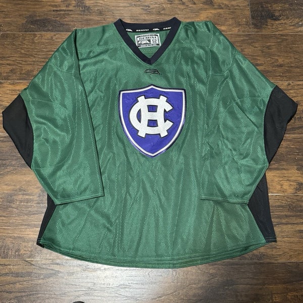 Holy Cross Crusaders Hockey Team Gemini Green Practice Jersey + Socks Sz 52