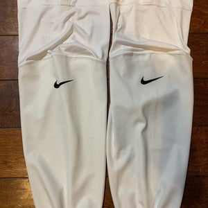 Nike IIHF Pro Stock Hockey Socks White Size Large Short - Rare *Read Full Description*