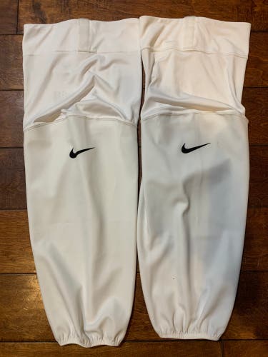 Nike IIHF Pro Stock Hockey Socks White Size Large Short - Rare *Read Full Description*