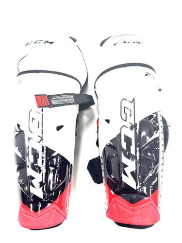 Used CCM FT485 Youth Shin Guards White 11" 11860-S000301300