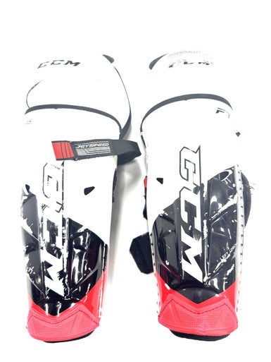 Used CCM FT485 Youth Shin Guards White 11" 11860-S000301300