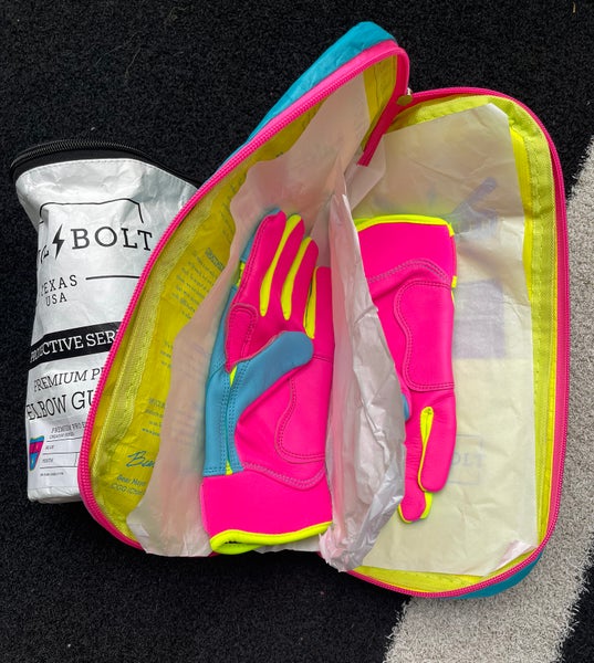 Bruce Bolt Batting Gloves with elbow guard (NEW) youth large