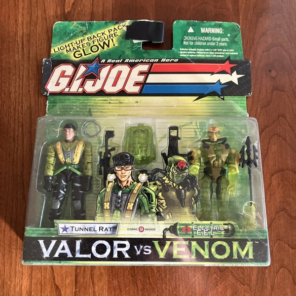 G.I. Joe Valor vs Venom Tunnel Rat and Cobra Electric E.E.L. Eel Glow Figures