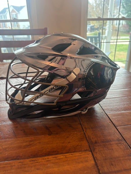 Cascade S Helmet - Gun metal chrome/navy chin/gold facemask