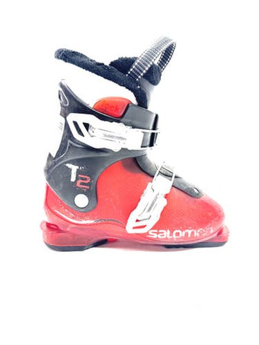 Used Salomon T2 Boys DH Ski Boot Red 200 MP - Y13.5 11860-S000301184