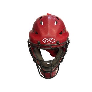 Used Rawlings CATCHERS HELMET Catchers Helmet w/Mask Red SM 11859-S000027069