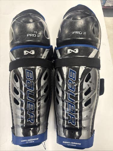 Senior Size 13 Inch Bauer Nexus PRO II Ice Hockey Ship Guards Pads
