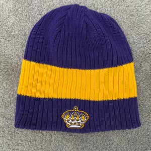 Retro LA Kings Purple and Gold Beanie