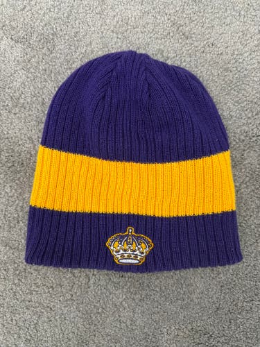 Retro LA Kings Purple and Gold Beanie