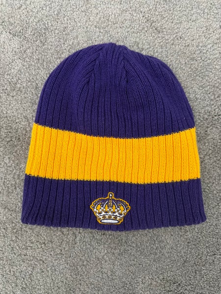 Retro LA Kings Purple and Gold Beanie