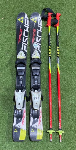 Fischer RC4 Race JR 90 cm Skis With Bindings (Used)