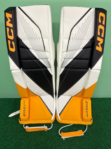 Black & Yellow Junior CCM EFlex 6.5 Goalie Leg Pads (New) | 26"+1"