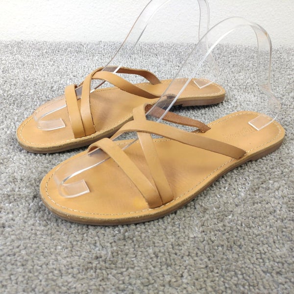 Madewell The Boardwalk Skinny Strap Sandals Womens Size 8 Shoes Leather Brown